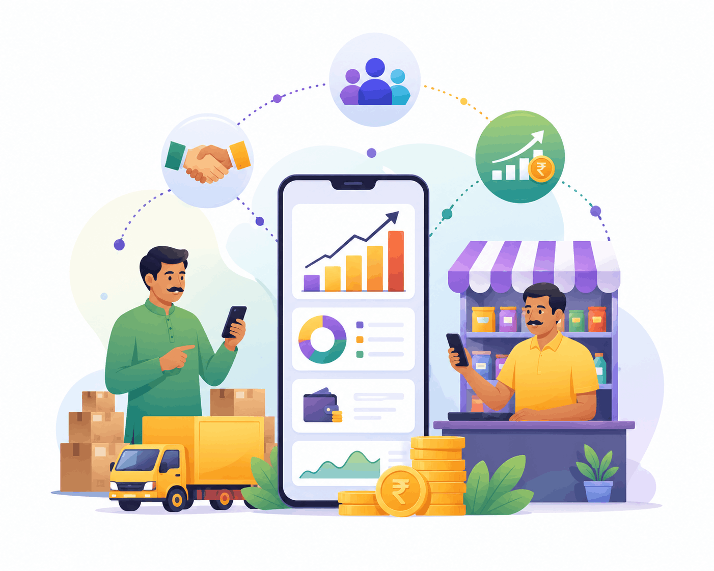 UtsabPay retailer and distributor partner illustration